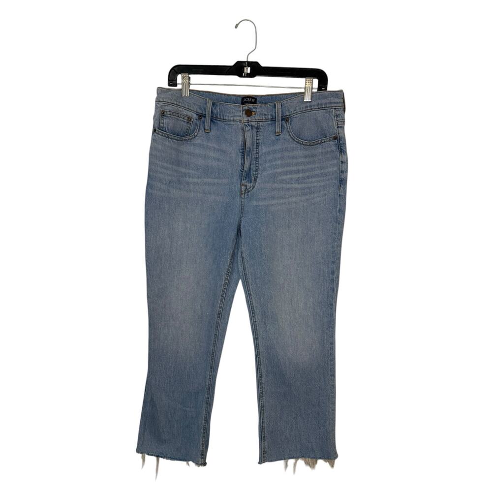 J. Crew Women’s 31 Mid Rise Flare Crop Jeans Medium Wash Denim‎
